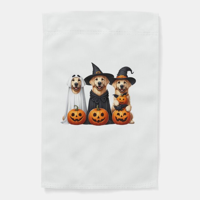 Golden Retriever Ghost Halloween Dog Lovers  Garden Flag (Front)