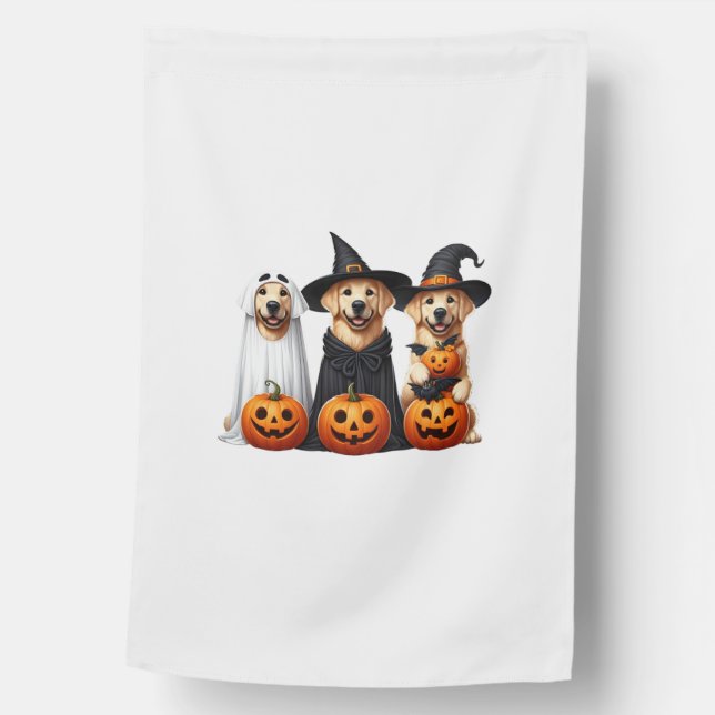 Golden Retriever Ghost Halloween Dog Lovers  House Flag (Front)