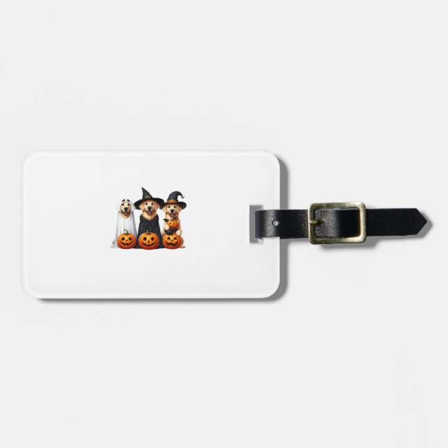Golden Retriever Ghost Halloween Dog Lovers  Luggage Tag (Front Horizontal)