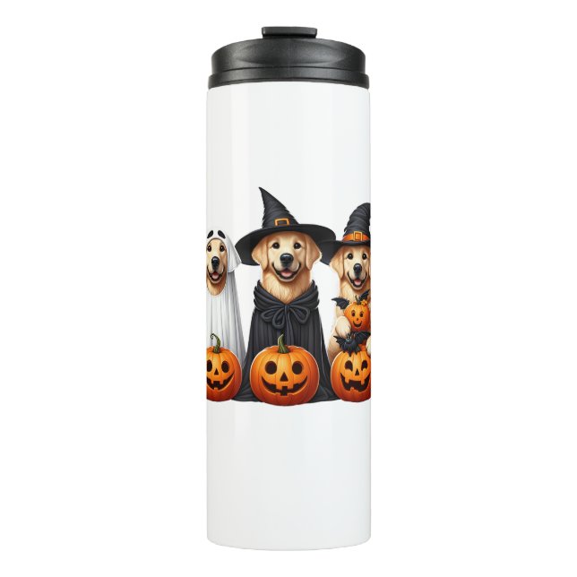 Golden Retriever Ghost Halloween Dog Lovers  Thermal Tumbler (Front)