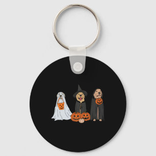 Golden Retriever Ghost Halloween Trick Or Treat Do Keychain
