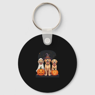 Golden Retriever Ghost Halloween Trick Or Treat Do Keychain