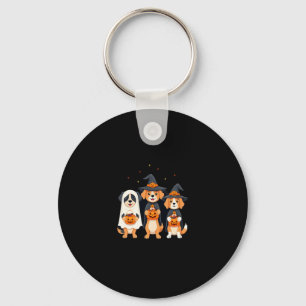 Golden Retriever Ghost Halloween Trick Or Treat Do Keychain