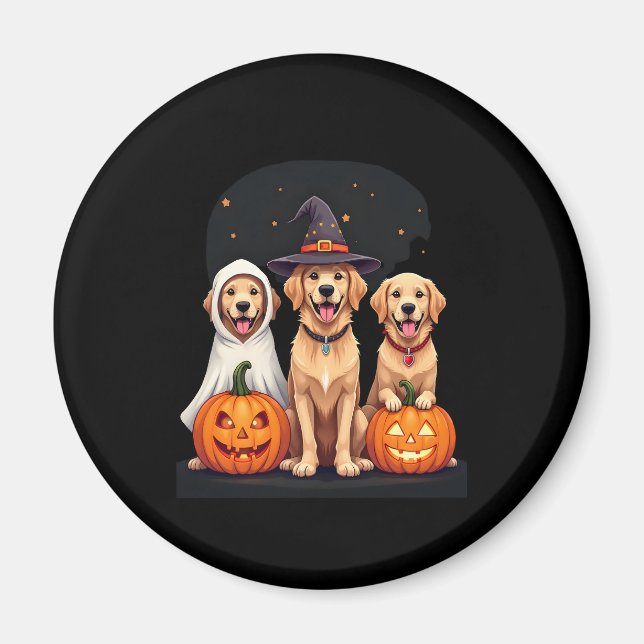 Golden Retriever Ghost Halloween Trick Or Treat Do Magnet (Front)