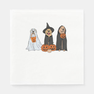 Golden Retriever Ghost Halloween Trick Or Treat Do Napkins