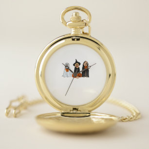 Golden Retriever Ghost Halloween Trick Or Treat Do Pocket Watch