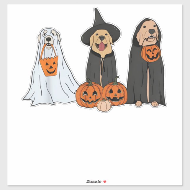 Golden Retriever Ghost Halloween Trick Or Treat Do Sticker (Sheet)