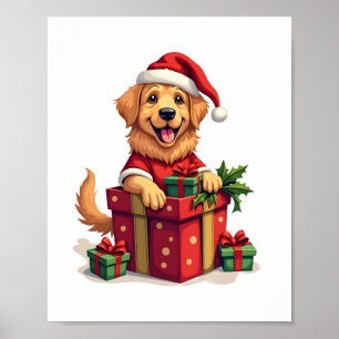 Golden Retriever Gift Wrap Poster