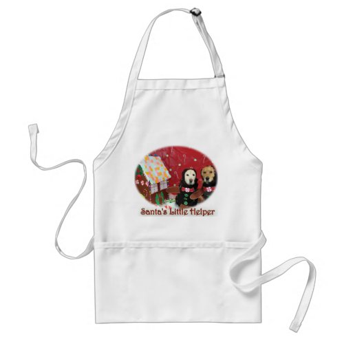 Golden Retriever Gingerbread Santas Little Helper Adult Apron