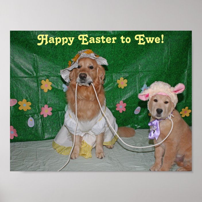 happy easter golden retriever