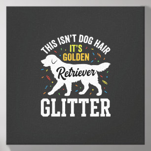Golden Retriever Glitter Dog Hair Design Canvas Photo Tile