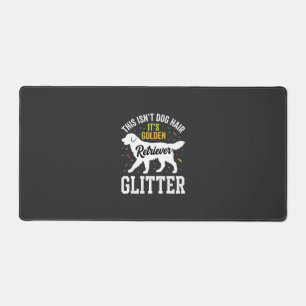 Golden Retriever Glitter Dog Hair Design Desk Mat