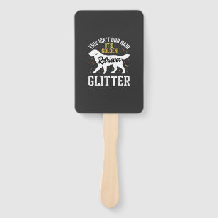 Golden Retriever Glitter Dog Hair Design Hand Fan