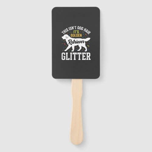 Golden Retriever Glitter Dog Hair Design Hand Fan