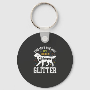 Golden Retriever Glitter Dog Hair Design Keychain