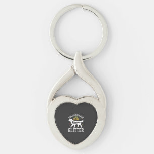Golden Retriever Glitter Dog Hair Design Keychain