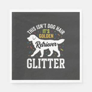 Golden Retriever Glitter Dog Hair Design Napkins
