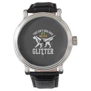 Golden Retriever Glitter Dog Hair Design Watch