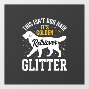 Golden Retriever Glitter Dog Hair Design Window Cling