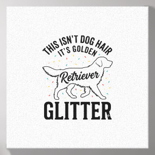 Golden Retriever Glitter Vintage Dog Hair Shirt_1 Canvas Photo Tile