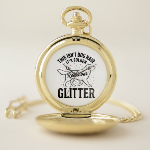 Golden Retriever Glitter Vintage Dog Hair Shirt_1 Pocket Watch