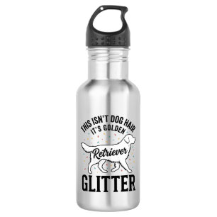 Golden Retriever Glitter Vintage Dog Hair Shirt_1 Stainless Steel Water Bottle
