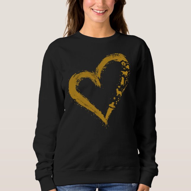 Golden Retriever Gold Dog Heart Shape Sweatshirt (Front)