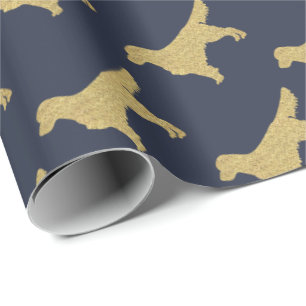 Golden retriever   Gold glitter Wrapping Paper