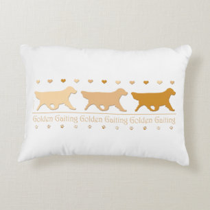 Golden Retriever, gold on white Decorative Pillow