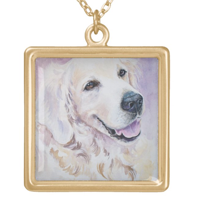 Golden retriever gold plated necklace (Front)