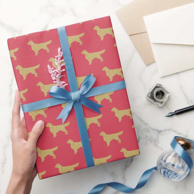 Golden retriever Gold red dog lover Christmas Wrapping Paper (Gifting)