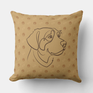 Golden Retriever Golden Pattern Throw Pillow