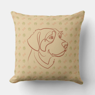 Golden Retriever Golden Pattern Throw Pillow