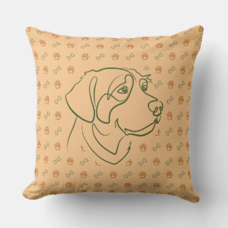 Golden Retriever Golden Pattern Throw Pillow