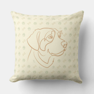 Golden Retriever Golden Pattern Throw Pillow