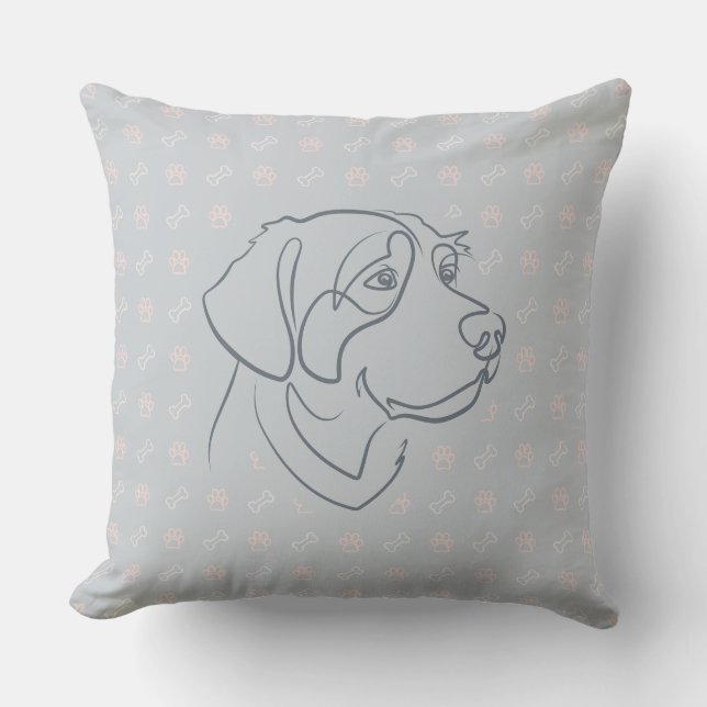 Golden Retriever Golden Pattern Throw Pillow (Front)
