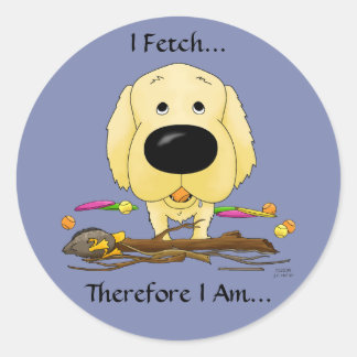 Golden Retriever(Goldens) I Fetch...Stickers Classic Round Sticker