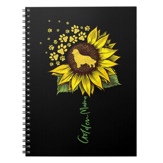 Golden Retriever Goldie Dog Golden Mom Sunflower G Notebook (Front)