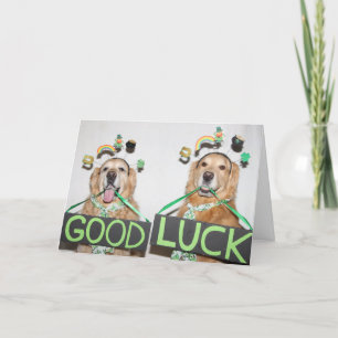 Golden Retriever Good Luck St. Patrick's Day Card