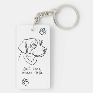 Golden Retriever - Good Vibes, Golden Style Keychain