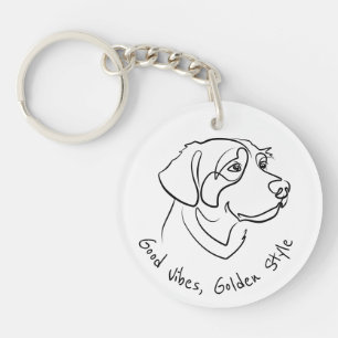 Golden Retriever - Good Vibes, Golden Style Keychain