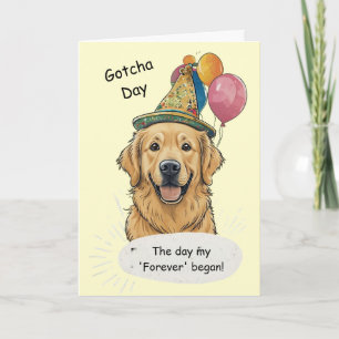 Golden Retriever Gotcha Day Celebration Card