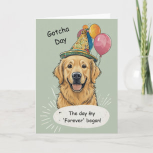 Golden Retriever Gotcha Day Celebration Card