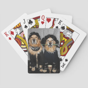 Golden Retriever Goth Style Poker Cards