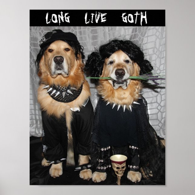 Golden Retriever Goth Style Poster (Front)