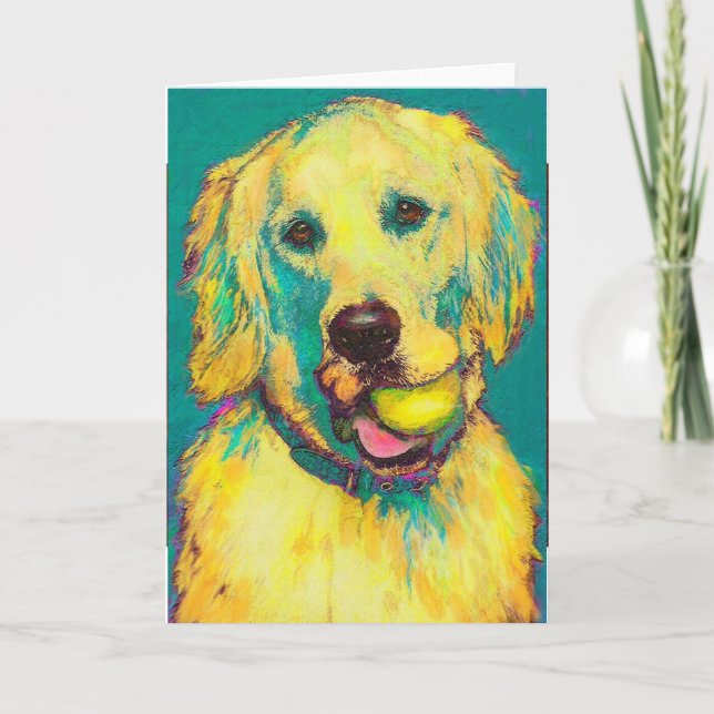 golden retriever greeting card (Front)