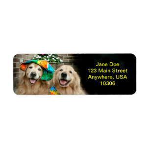 Golden Retriever Groovy Return Address Labels