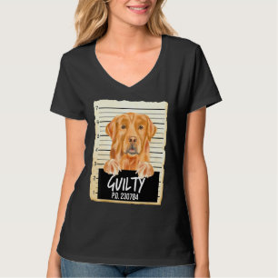 Golden Retriever Guilty Dog Mugshot T-Shirt