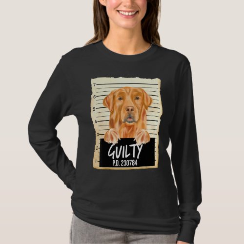 Golden Retriever Guilty Dog Mugshot T_Shirt