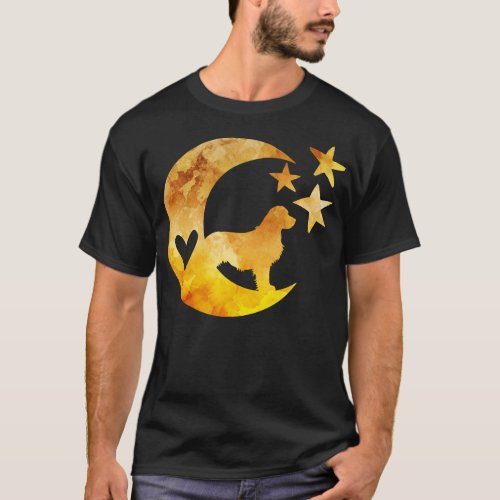 Golden Retriever Half Moon with Stars T_Shirt
